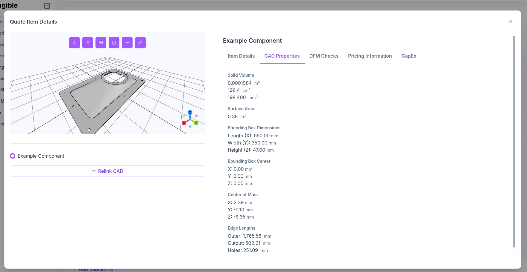 CAD and drawing first in cost modelling